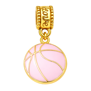 Pink Basketball Charm Bead