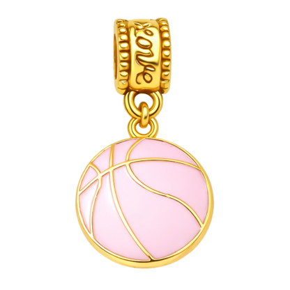 Pink Basketball Charm Bead