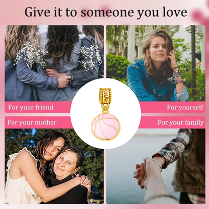 Pink Basketball Charm Bead