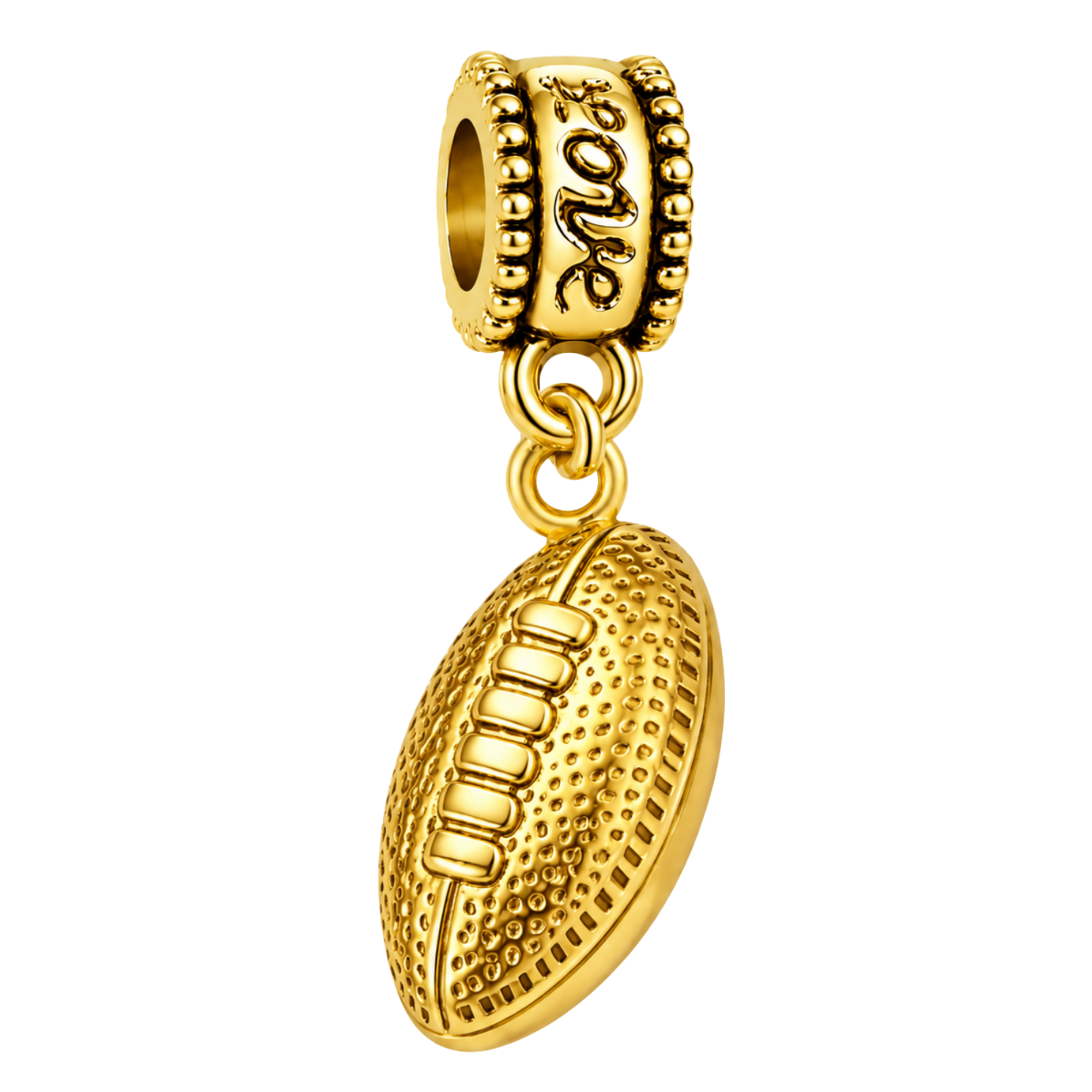 Football Gold Charm Bead