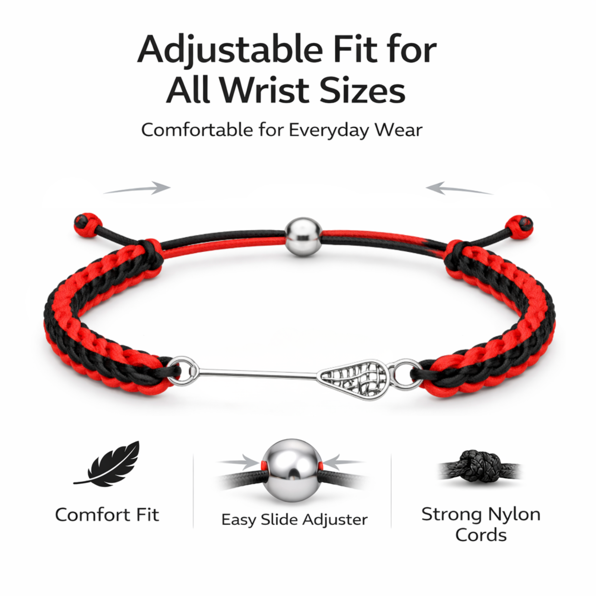 Lacrosse Multi Color Adjustable Rope Bracelet