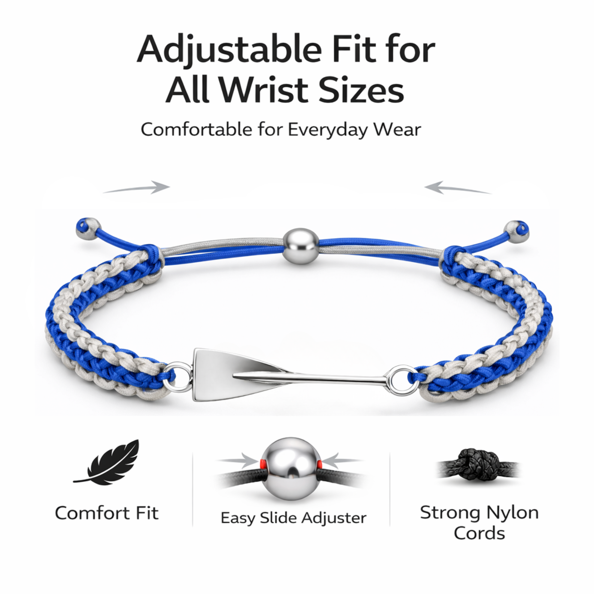 Rowing Multi Colored Adjustable Bracelet - Pick Colors
