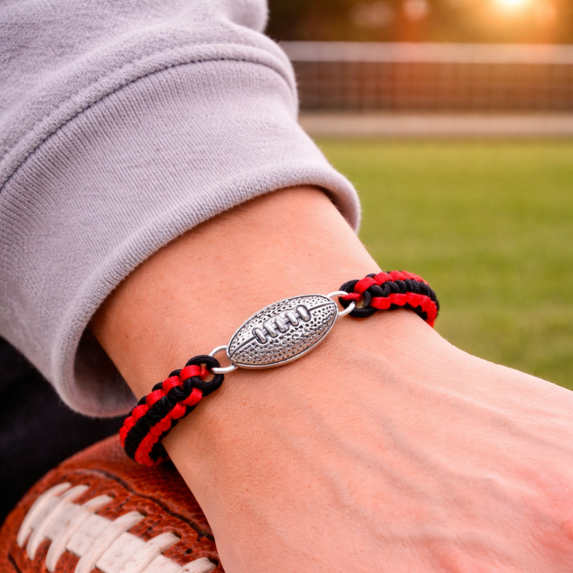 Multi Colored Football Rope Bracelet - Pick Color