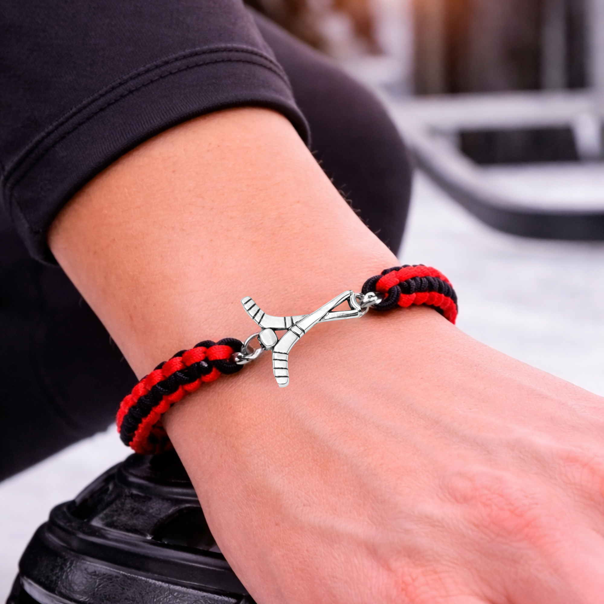 Ice Hockey Multi Colored Rope Bracelet - Pick Colors