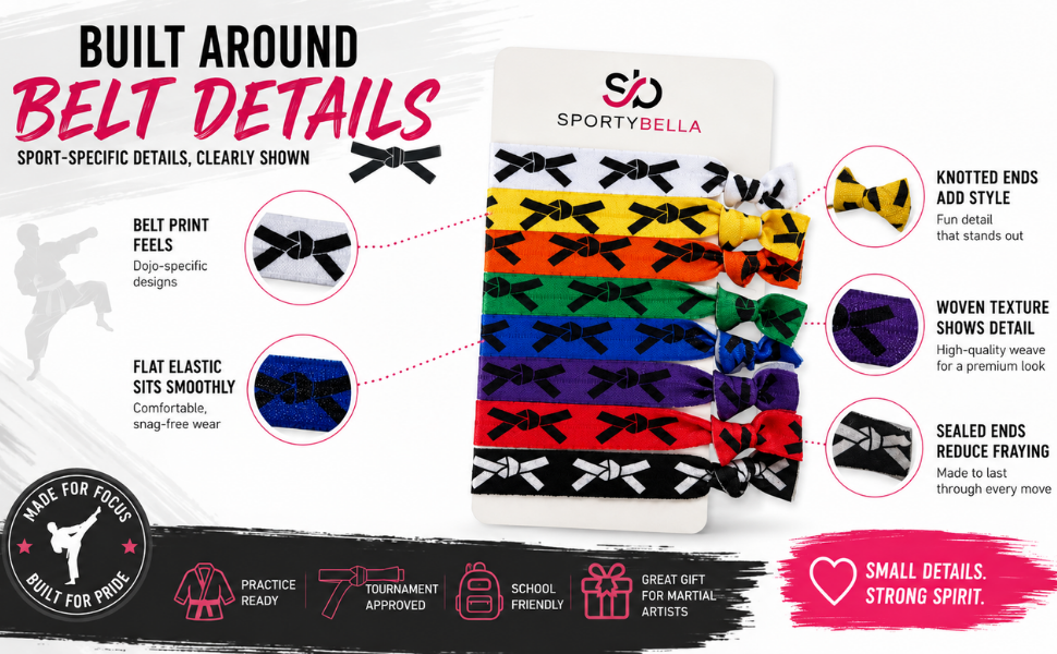 Martial Arts Belt Hair Ties