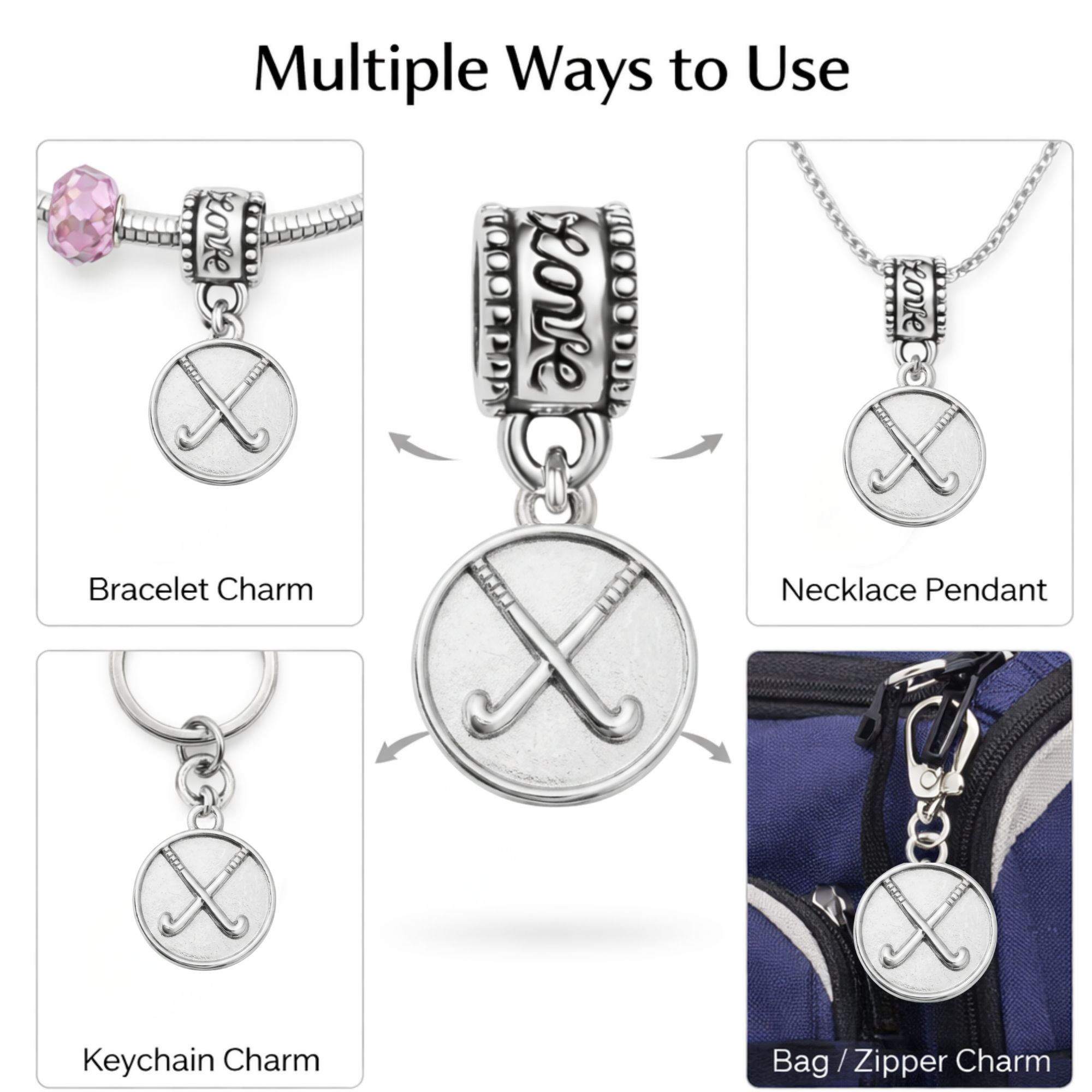 Field Hockey Charm Bead - Pick Style