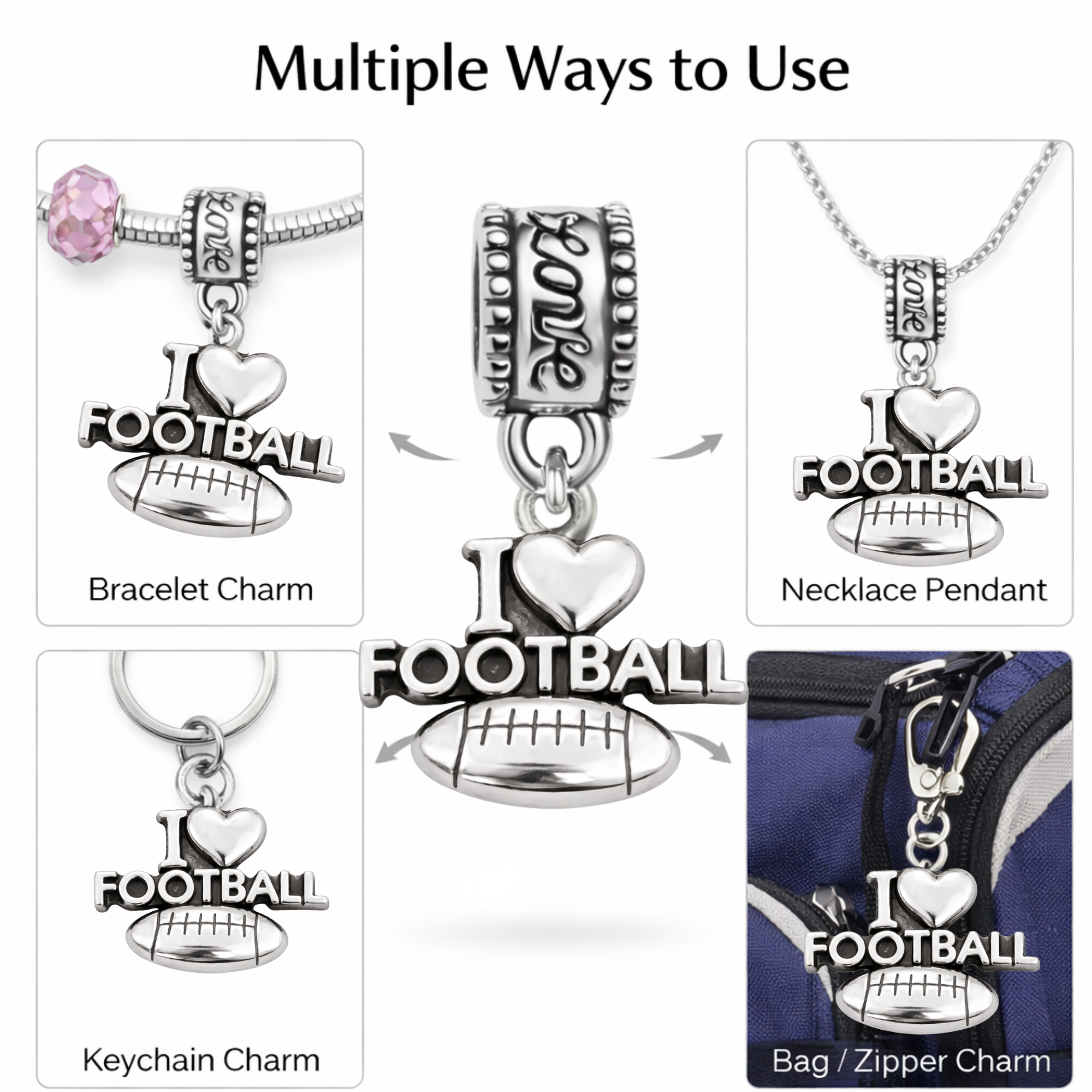 Football Charm Bead - Pick Style