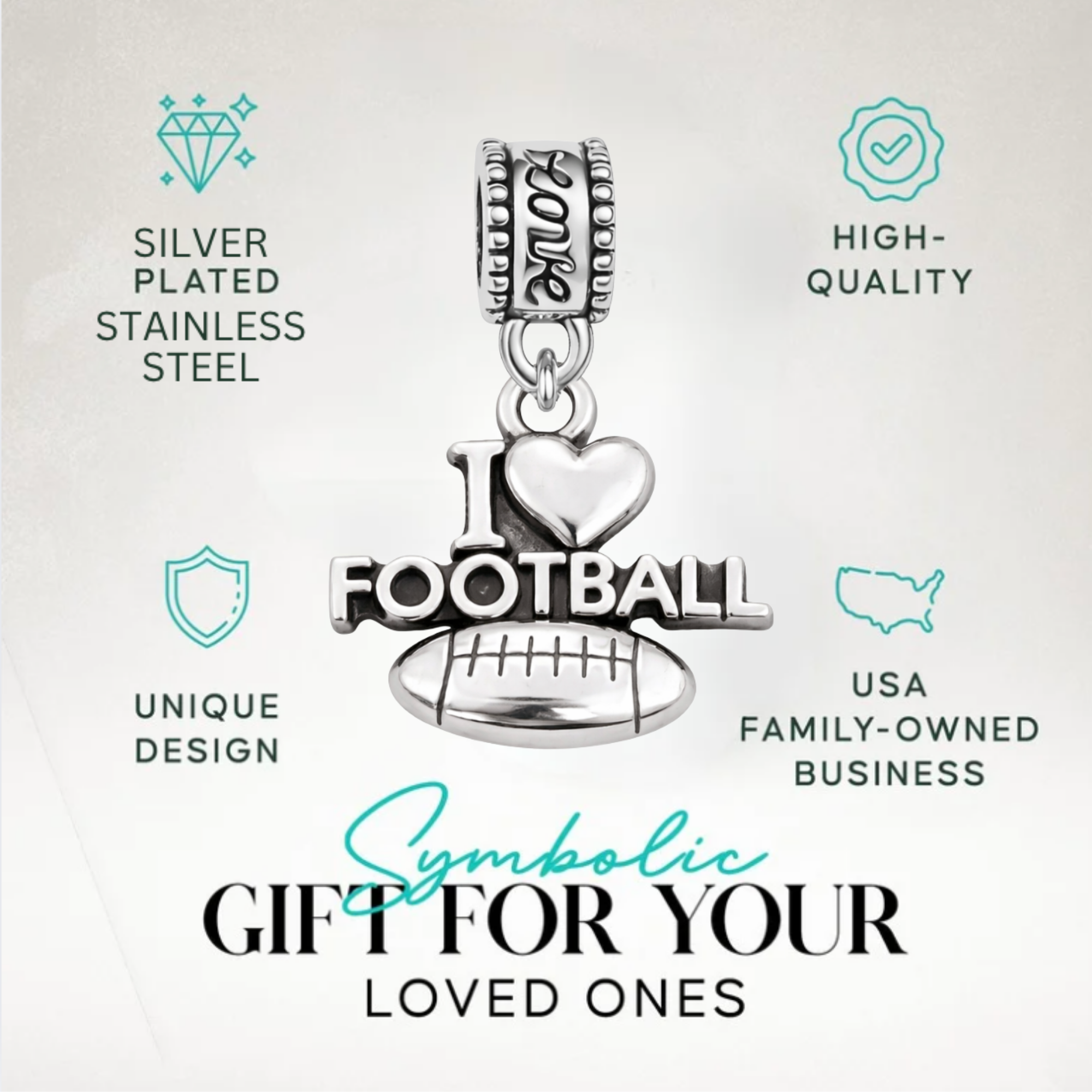 Football Charm Bead - Pick Style