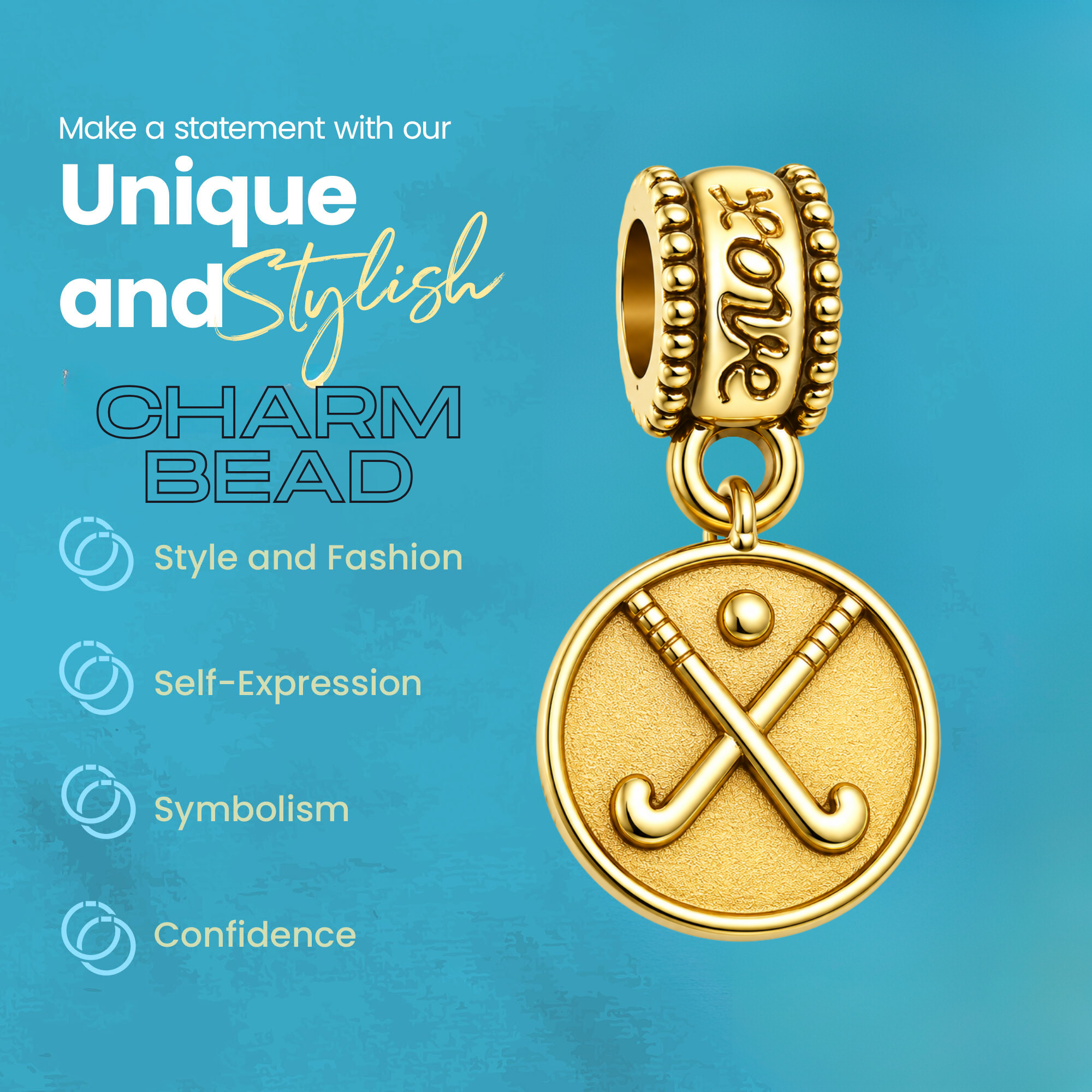Field Hockey Charm Bead - Pick Color