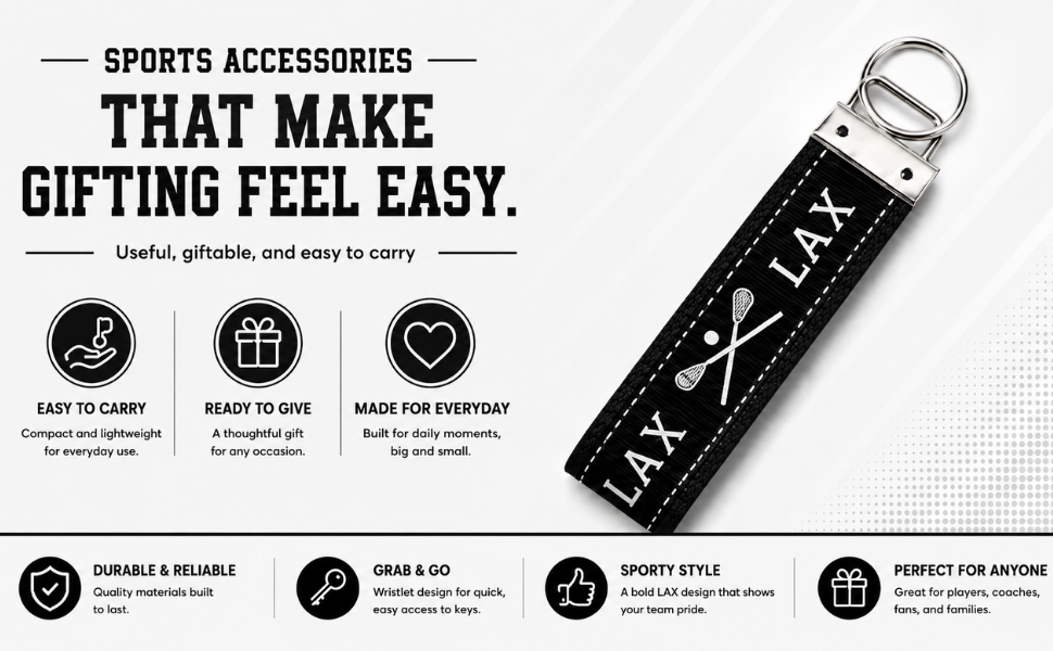 Lacrosse Stick Wristlet Keychain