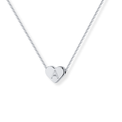 Softball Heart Initial Necklace