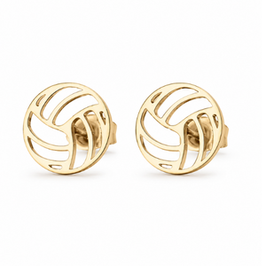 Gold Stainless Steel Volleyball Earrings