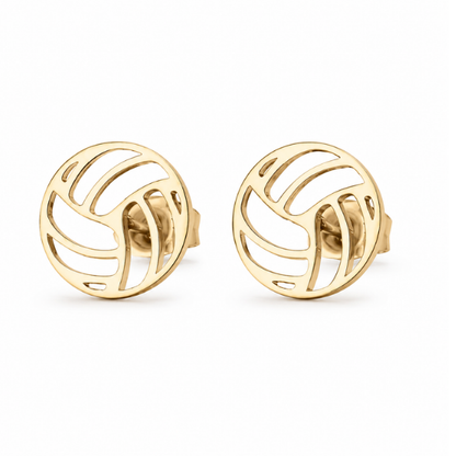 Gold Stainless Steel Volleyball Earrings