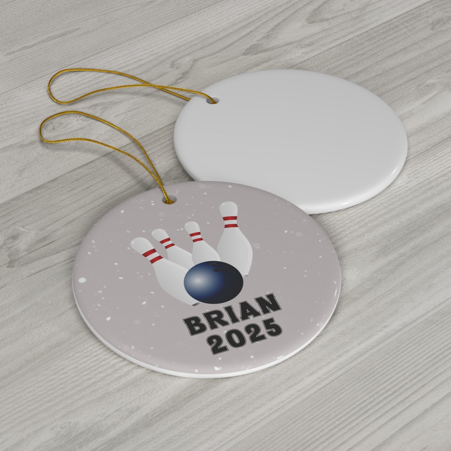 Bowling Ornament, 2025 Personalized Bowling Christmas Ornament, Ceramic Tree Ornament for Bowlers