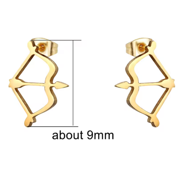 Archery Gold Stainless Steel Earrings