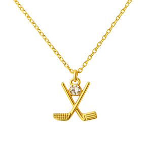 Golf Club Rhinestone Charm Necklace