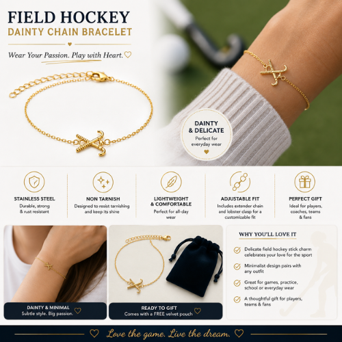 Field Hockey Chain Bracelet