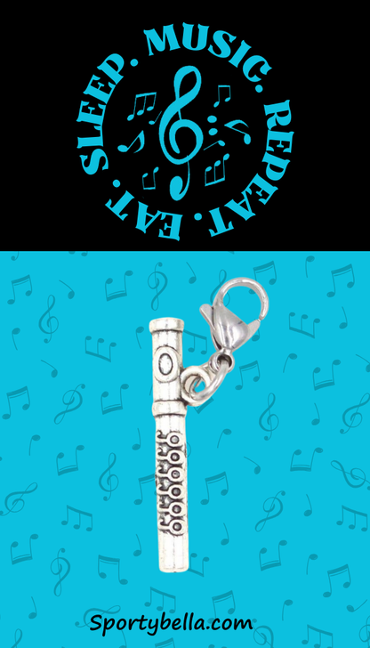 Flute Clip On Zipper Pull Charm