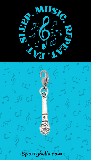 Microphone Clip On Zipper Pull Charm