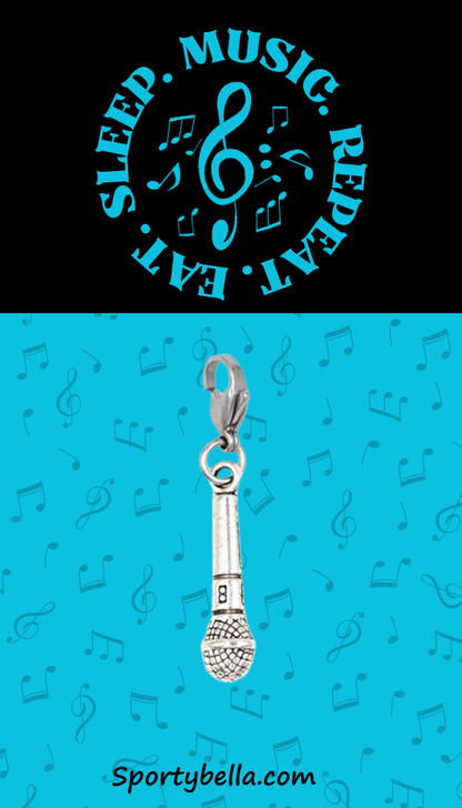 Microphone Clip On Zipper Pull Charm