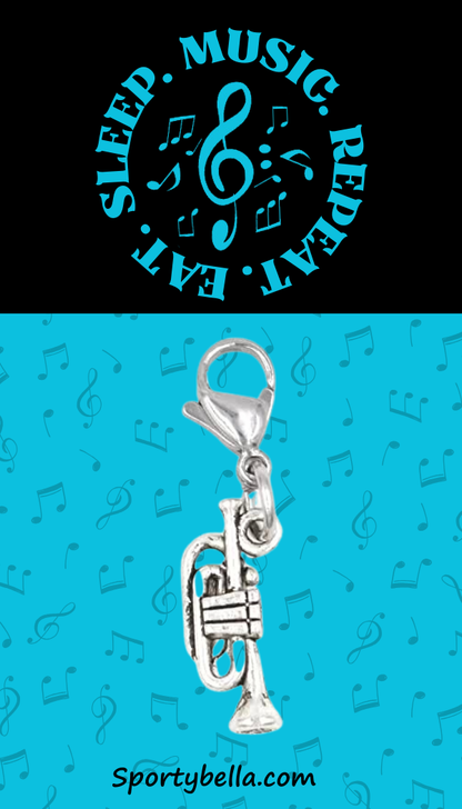 Trumpet Clip On Zipper Pull Charm