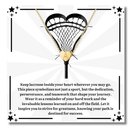 Lacrosse Heart Initial Necklace