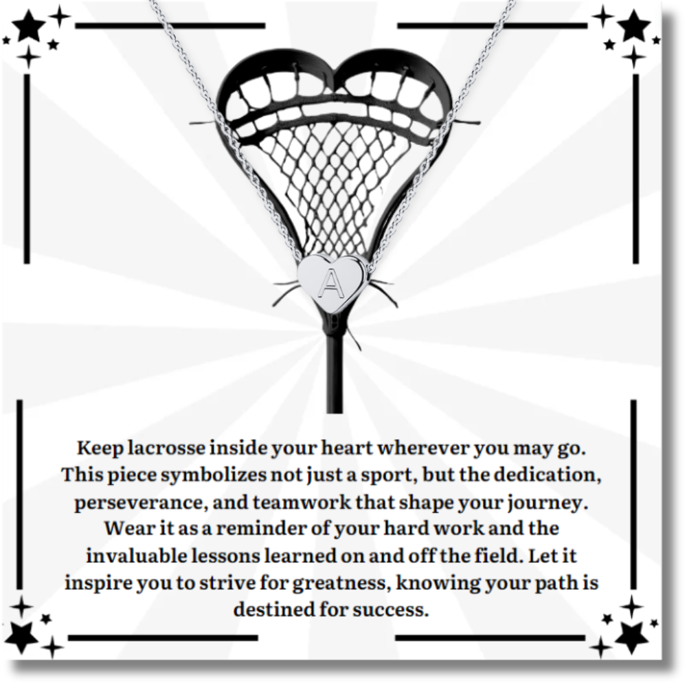 Lacrosse Heart Initial Necklace