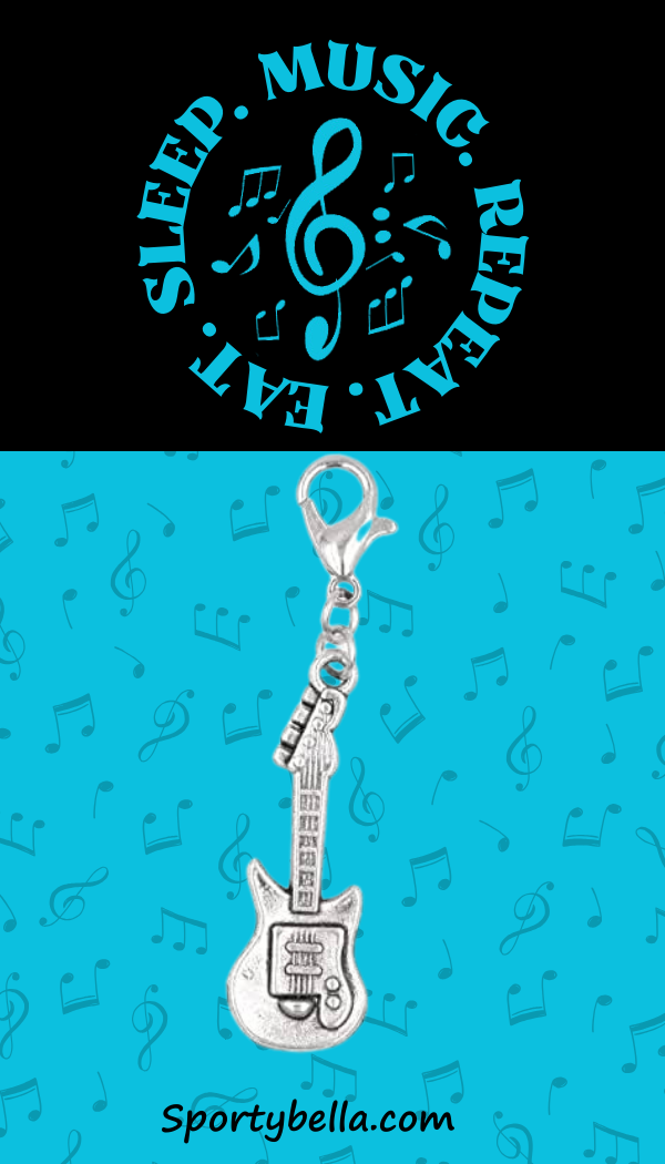 Guitar Clip On Zipper Pull Charm