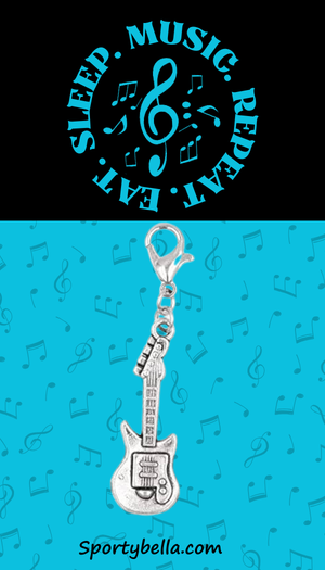 Guitar Clip On Zipper Pull Charm
