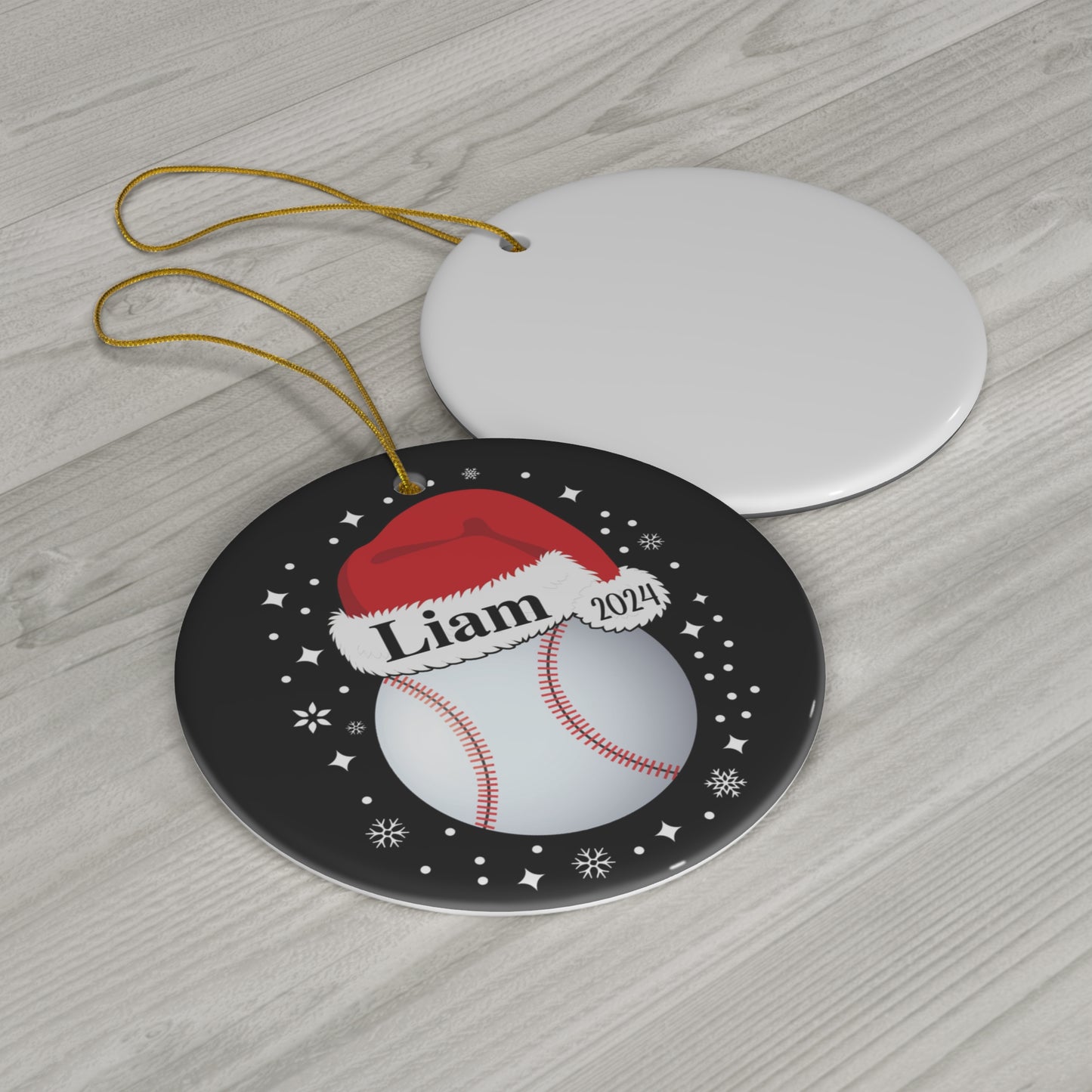 Baseball Ornament, Personalized Baseball Christmas Ornament, Ceramic Tree Ornament for Baseball Players