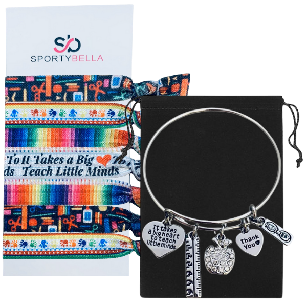 Teacher Bracelet and Hair Ties Gift Set