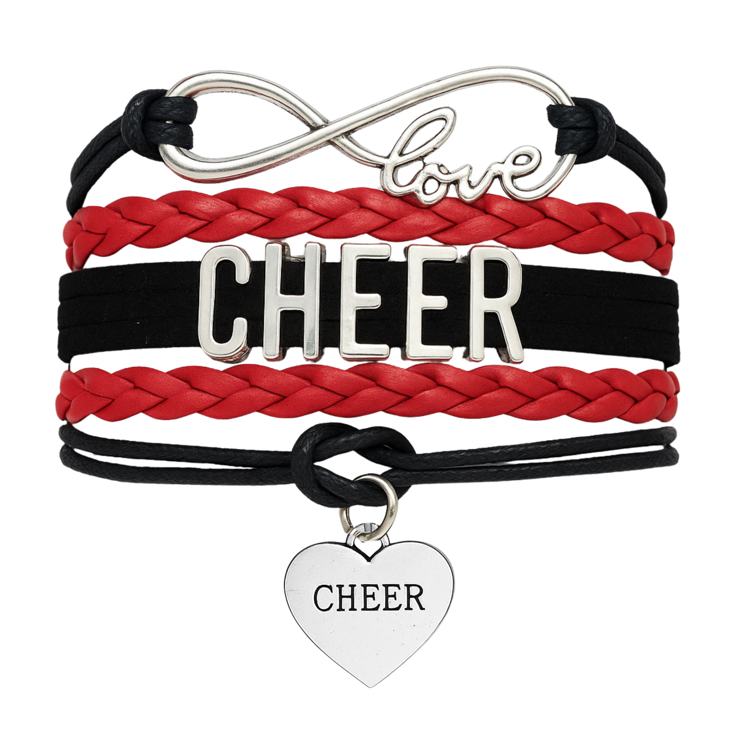 Cheer Infinity Heart Bracelet - Pick Team Colors