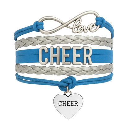 Cheer Infinity Heart Bracelet - Pick Team Colors