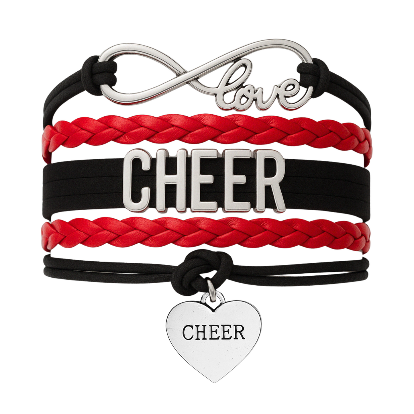 Cheer Infinity Heart Bracelet - Pick Team Colors