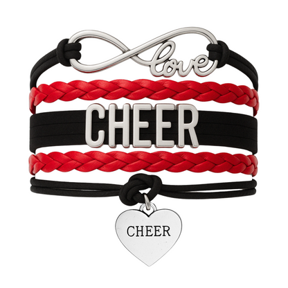 Cheer Infinity Heart Bracelet - Pick Team Colors