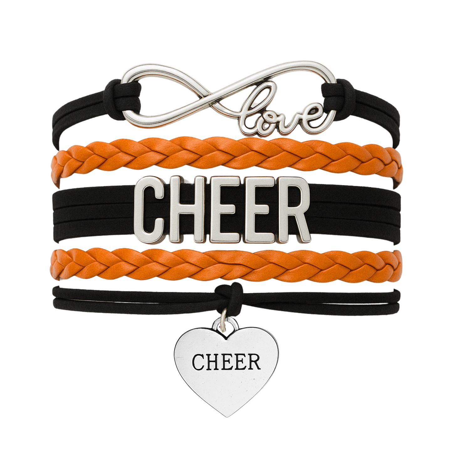 Cheer Infinity Heart Bracelet - Pick Team Colors