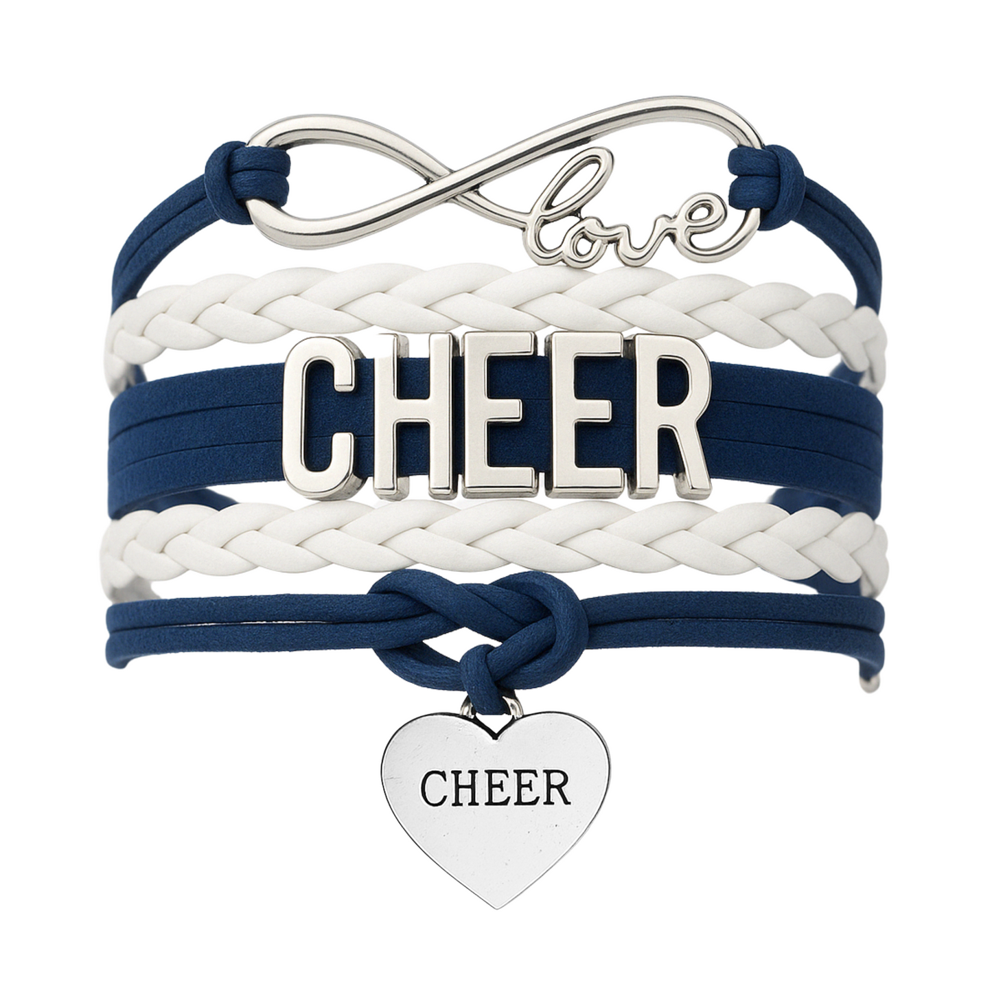 Cheer Infinity Heart Bracelet - Pick Team Colors