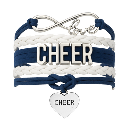 Cheer Infinity Heart Bracelet - Pick Team Colors