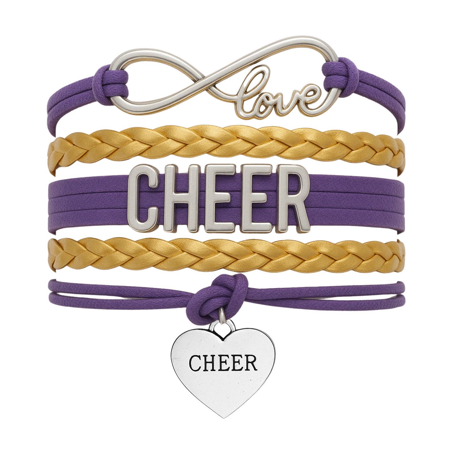 Cheer Infinity Heart Bracelet - Pick Team Colors