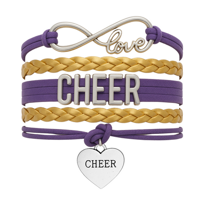 Cheer Infinity Heart Bracelet - Pick Team Colors