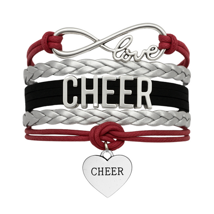 Cheer Infinity Heart Bracelet - Pick Team Colors