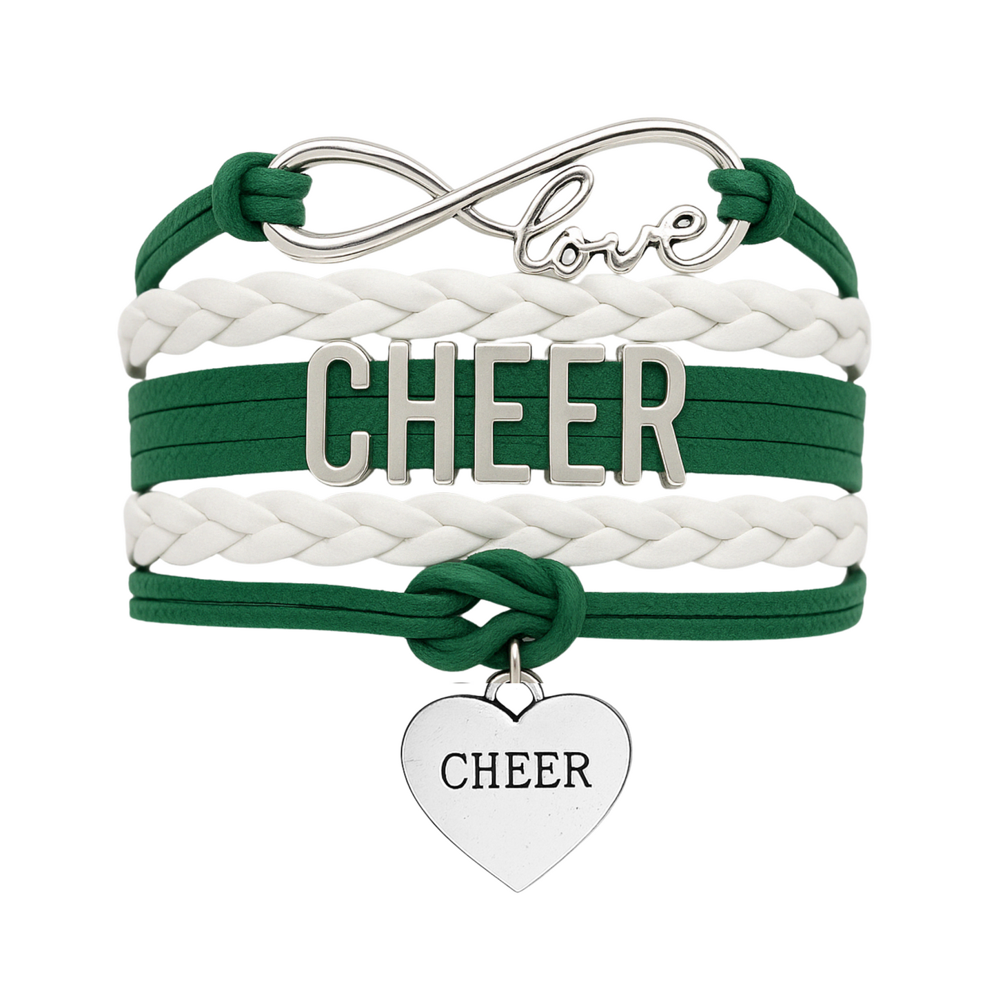Cheer Infinity Heart Bracelet - Pick Team Colors