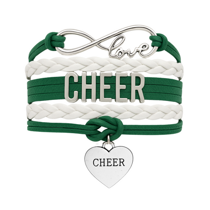 Cheer Infinity Heart Bracelet - Pick Team Colors