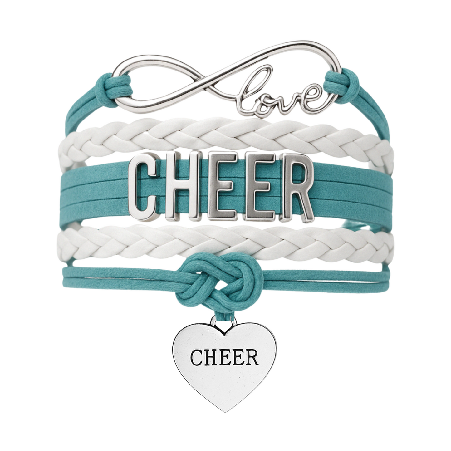 Cheer Infinity Heart Bracelet - Pick Team Colors