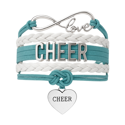 Cheer Infinity Heart Bracelet - Pick Team Colors