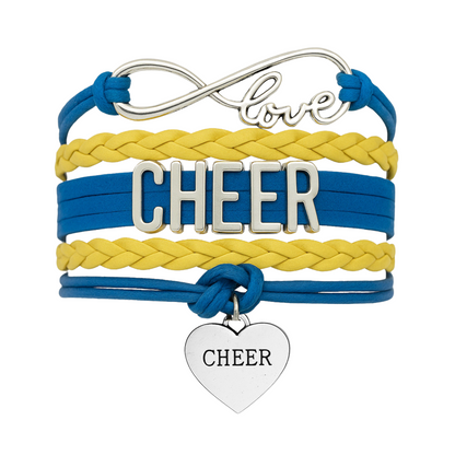 Cheer Infinity Heart Bracelet - Pick Team Colors
