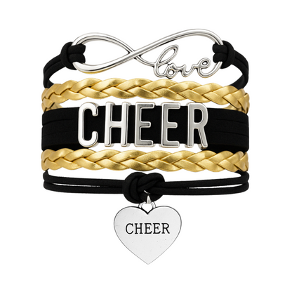 Cheer Infinity Heart Bracelet - Pick Team Colors