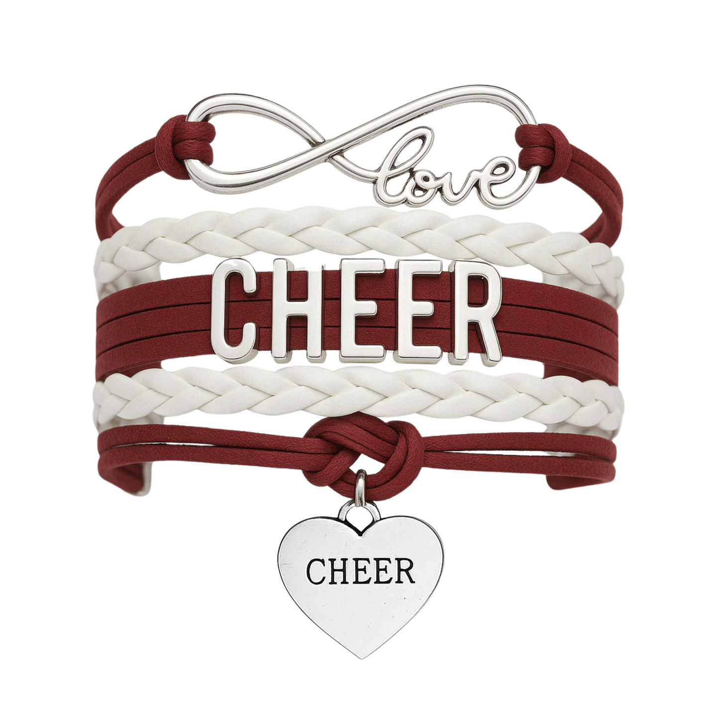 Cheer Infinity Heart Bracelet - Pick Team Colors