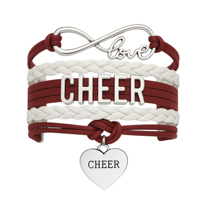 Cheer Infinity Heart Bracelet - Pick Team Colors