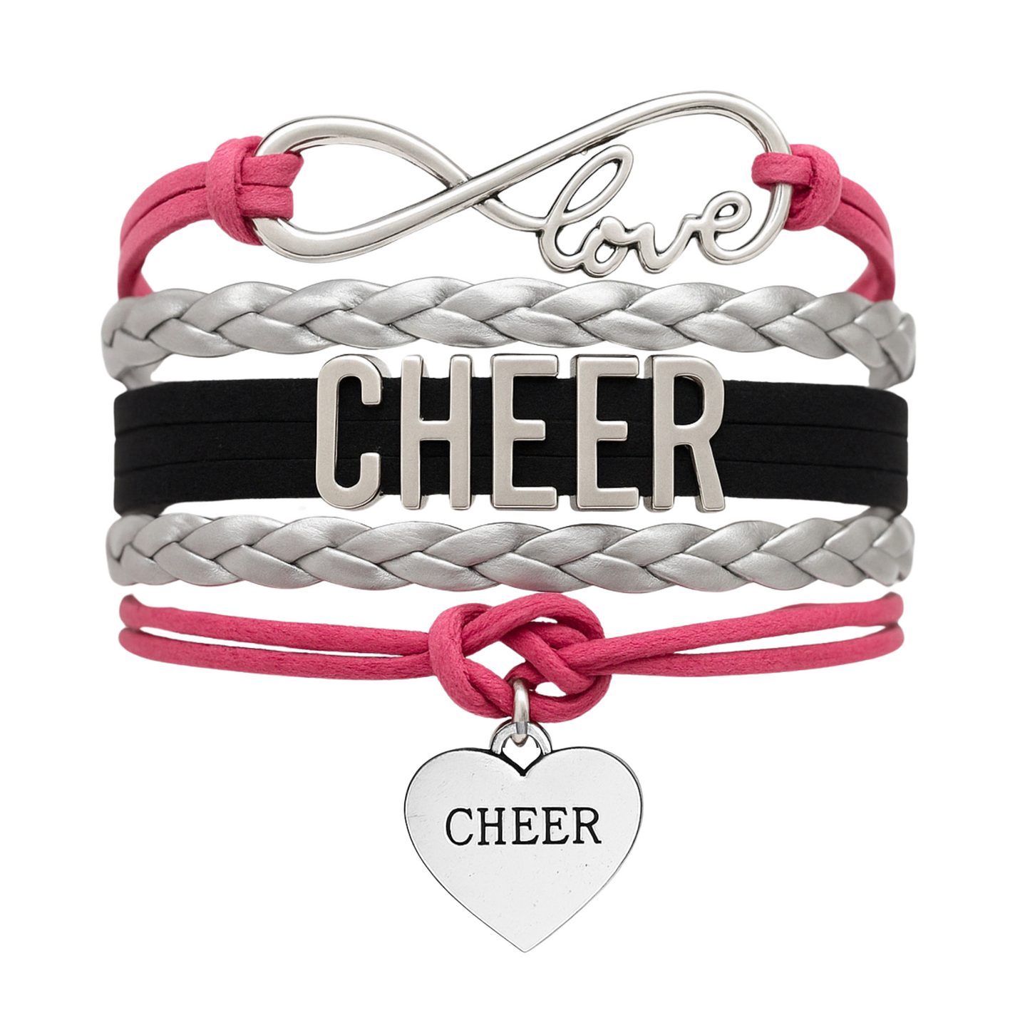Cheer Infinity Heart Bracelet - Pick Team Colors